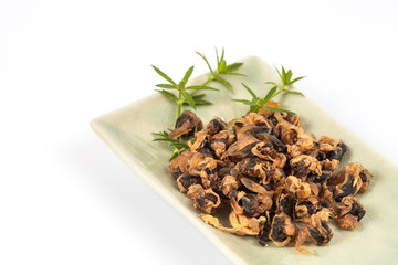 sea food sweet dried clams on white background