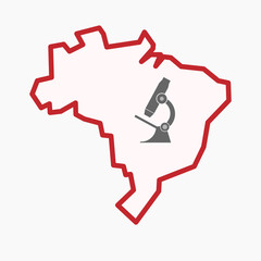 Isolated Brazil map with  a microscope icon