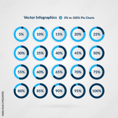 "Percentage vector infographics. 5 10 15 20 25 30 35 40 45 50 55 60 65 ...