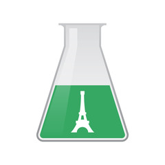 Isolated chemical flask with   the Eiffel tower © jpgon