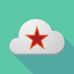 Long shadow cloud with  the red star of communism icon