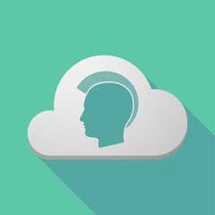 Long shadow cloud with  a male punk head silhouette