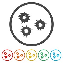 Bullet holes, Vector icons set