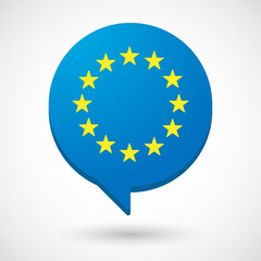 Isolated comic balloon with  the EU flag stars