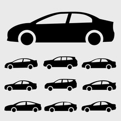 icons cars vector set