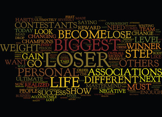 THE BIGGEST LOSER Text Background Word Cloud Concept
