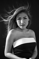 Fototapeta premium girl with black and white color