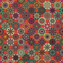 Seamless pattern. Vintage decorative elements. Hand drawn background. Islam, Arabic, Indian, ottoman motifs. Perfect for printing on fabric or paper.