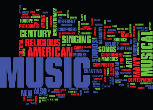THE ART OF MUSIC Text Background Word Cloud Concept