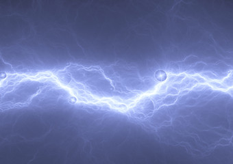 Blue lightning, abstract plasma lightning