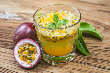 Mango with Passion fruit smoothie by fresh ingredients