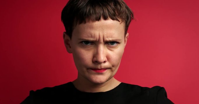 serious and angry woman's portrait