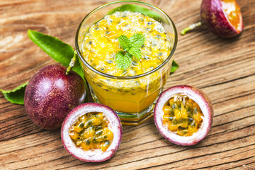 Mango with Passion fruit smoothie by fresh ingredients