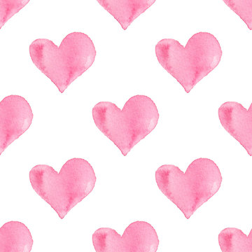 Pattern with pink hearts