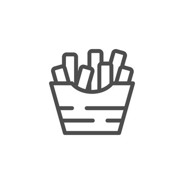 French fries line icon