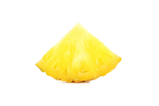 Slice of pineapple isolated on a white
