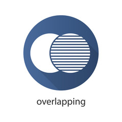 Overlapping flat design long shadow glyph icon