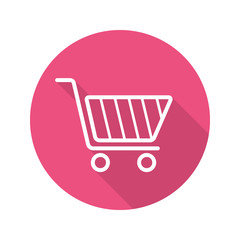 Shopping cart flat linear long shadow icon