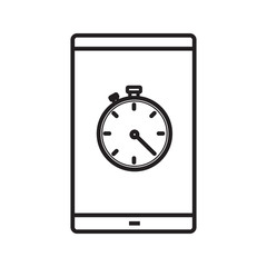 Smartphone stopwatch app linear icon