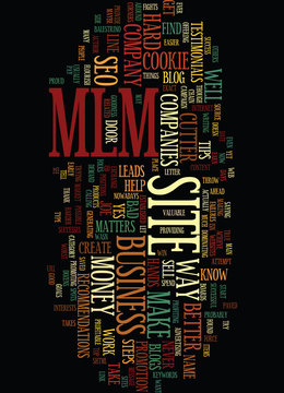 MLM AND SEO BAD BUSINESS NO BUSINESS Text Background Word Cloud Concept