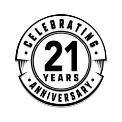 21 years anniversary logo template. Vector and illustration.