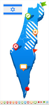 Israel - map and flag illustration