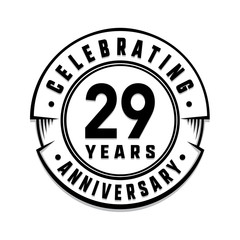 29 years anniversary logo template. Vector and illustration.