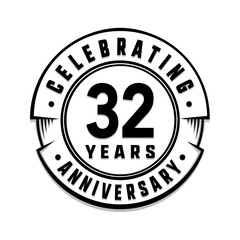 32 years anniversary logo template. Vector and illustration.