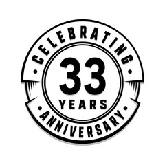 33 years anniversary logo template. Vector and illustration.
