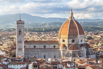 Fototapeta na wymiar View of the Basilica di Santa Maria del Fiore in Florence, Tuscany, Italy