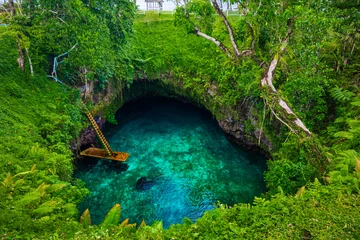 Photo sur Plexiglas Plage tropicale To Sua ocean trench - famous swimming hole, Upolu, Samoa, South Pacific