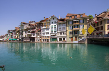 Obraz premium Old Housesin the Old Town of Thun in Switzerland