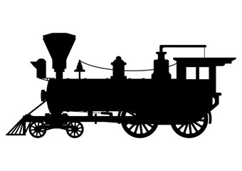 Silhouette steam locomotive © gorbovoi81