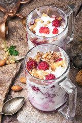 Vanilla ice cream with summer berries