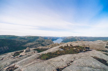 Fototapeta na wymiar Norway preikestolen fjord