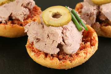 bruschetta slice with pate