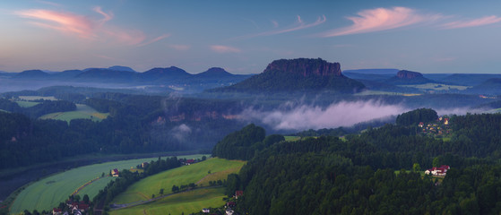 Saxon switzerland panorama from the vantage point Bastei
