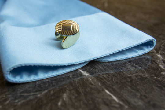 Gold Cuff Links On Dress Shirt