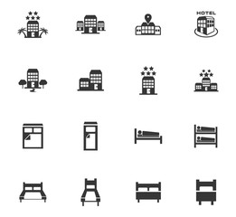 hotel icons set