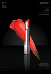 Poster Cosmetic Lipstick Vector Illustration