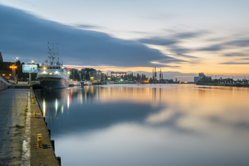 Fototapeta premium Boulevards river and waterfront city on the Oder River in Szczecin