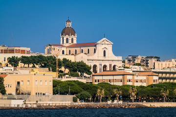 Fototapeta na wymiar The sanctuary of our Lady of Bonaria. Cagliari, Sardinia, Italy.