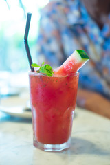 refreshing watermelon cocktail with ice