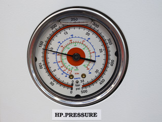 Pressure gage thermometer   in reverse osmosis system control panel