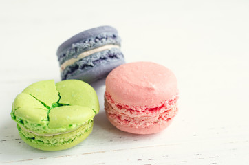 Colorful almond cookies macaroon