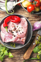 Raw sirloin pork meat