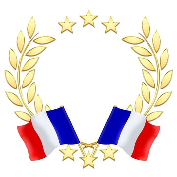 Lauriers 3 étoiles avec drapeaux français