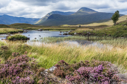 Lochan na h-Achlaise, Road near the lake near Glen Coe. Scotland
