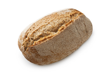 Rye bread loaf isolated at white background