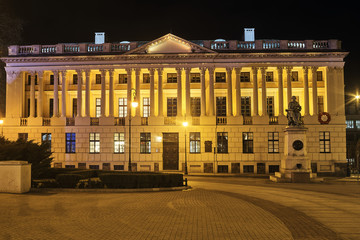 Obraz premium The front facade of the building a public library to them. Raczynski in Poznan.